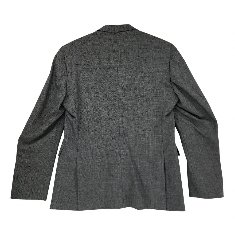 Vtg Pierre Balmain Blazer 44R Mens Gray Glen Check Plaid Wool Sport Coat Italian